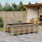 Tuinset 11-delig poly rattan grijs met kussens