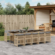 Tuinset 11-delig poly rattan grijs met kussens