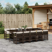 Tuinset 11-delig poly rattan bruin met kussens