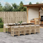 11-delige Tuinset met kussens poly rattan beige