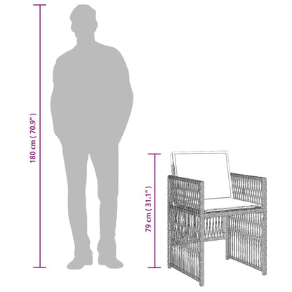 -Delige Tuinset Met Kussens Poly Rattan 11