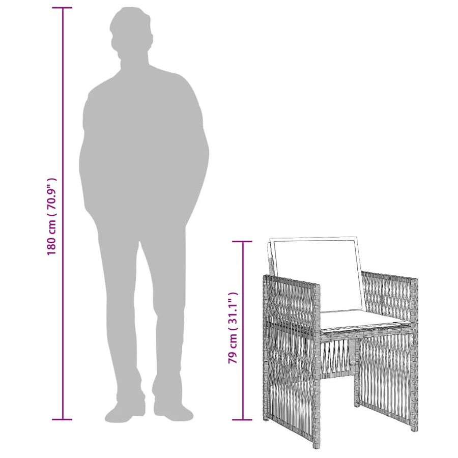 -Delige Tuinset Met Kussens Poly Rattan 11