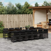 13-Piece Poly Rattan Garden Set with Cushions Black