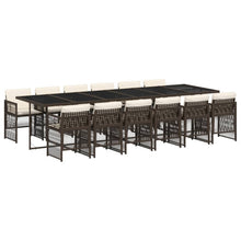 13-delige Tuinset met kussens poly rattan bruin