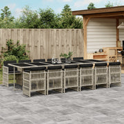13-Piece Poly Rattan Garden Furniture Set with Cushions Light Grey