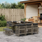 Tuinset 11-delig poly rattan grijs