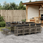Tuinset 13-delig poly rattan grijs met kussens
