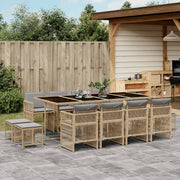 13-piece Garden Lounge Set with cushions poly rattan mixed beige