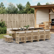 15-piece Garden Furniture Set with Cushions, Poly Rattan Beige