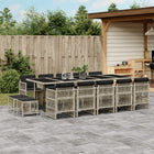 15-piece Garden Lounge Set with Cushions Poly Rattan Light Grey