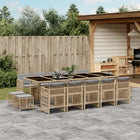 15-Piece Garden Furniture Set with Cushions Poly Rattan Mixed Beige