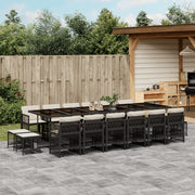 Tuinset 17-delig poly rattan zwart