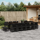Tuinset 17-delig poly rattan zwart met kussens