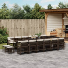 17-Piece Garden Furniture Set with Cushions Poly Rattan Brown