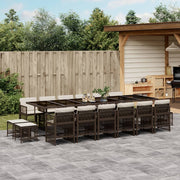 Tuinset 17-delig poly rattan bruin