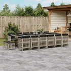 17-Piece Garden Lounge Set with Cushions Poly Rattan Light Grey