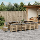 17-piece Garden Dining Set with Cushions Poly Rattan Mixed Beige
