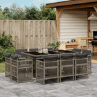 Tuinset 11-delig poly rattan grijs