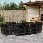 13-Piece Garden Furniture Set with Cushions Poly Rattan Black