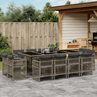 Tuinset 13-delig poly rattan grijs
