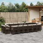 17-Piece Garden Furniture Set with Cushions Poly Rattan Brown