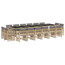 17-delige Tuinset met kussens poly rattan gemengd beige