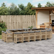 Tuinset poly rattan 17-delig gemengd beige