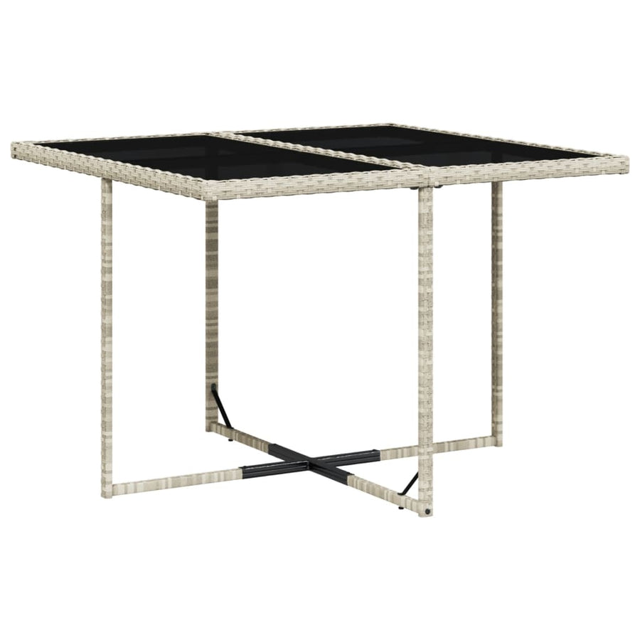 -Delige Tuinset Met Kussens Poly Rattan Lichtgrijs Glas 5