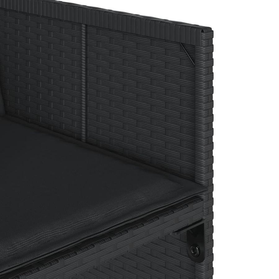 9-delige Tuinset poly rattan zwart