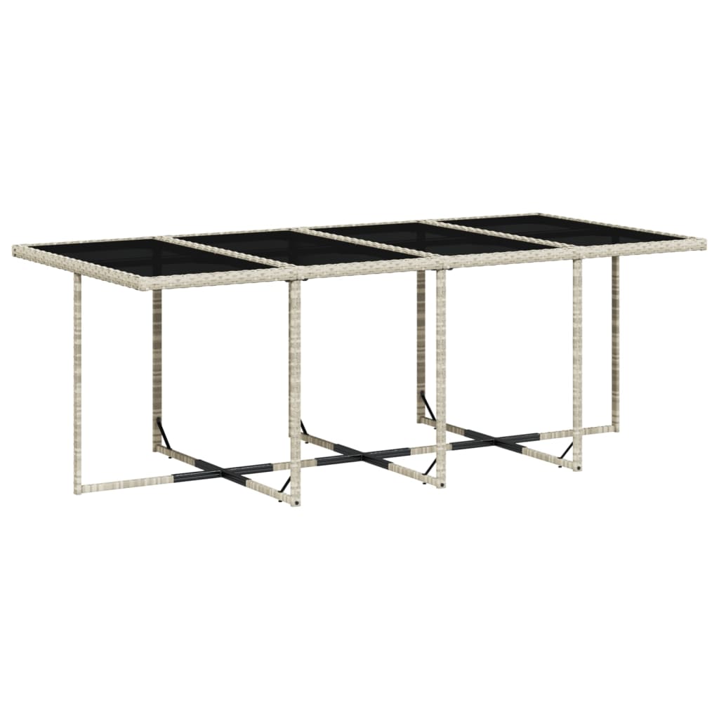 -Delige Tuinset Met Kussens Poly Rattan Lichtgrijs Glas 9