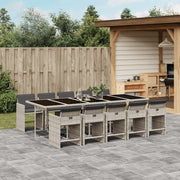 Tuinset 11-delig poly rattan lichtgrijs