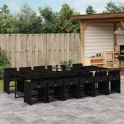 Tuinset 13-delig poly rattan zwart met kussens