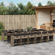 Tuinset 13-delig poly rattan grijs