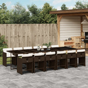 Tuinset 13-delig poly rattan bruin