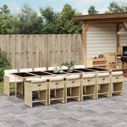 Tuinset poly rattan 13-delig beige met kussens