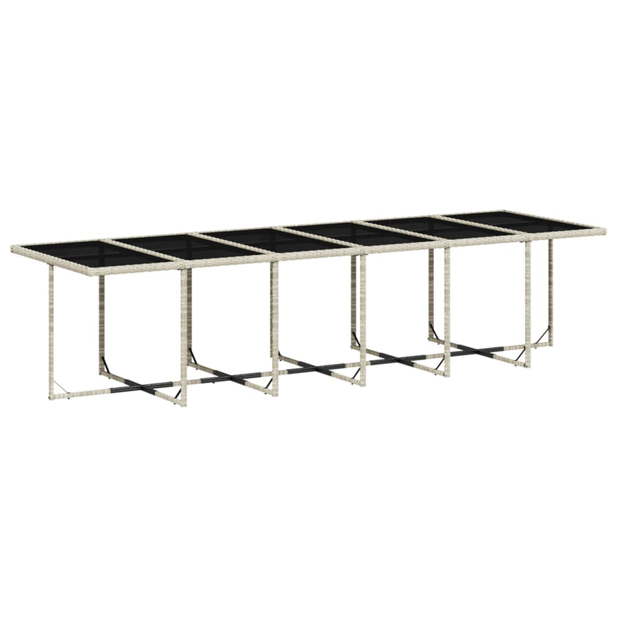 -Delige Tuinset Met Kussens Poly Rattan Lichtgrijs Glas 13