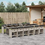 Tuinset 13-delig poly rattan lichtgrijs