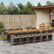 Tuinset 13-delig poly rattan grijs met kussens