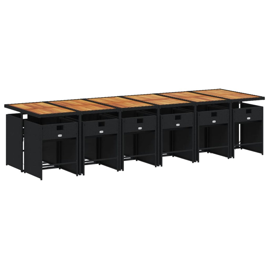 13-Delige Tuinset Met Kussens Poly Rattan Zwart