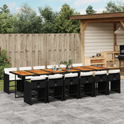 Tuinset 13-delig poly rattan zwart