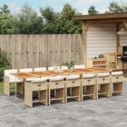 13-piece Garden Furniture Set with Cushions poly rattan beige