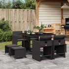 9-piece Garden furniture set poly rattan black