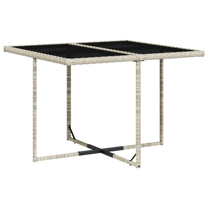-Delige Tuinset Met Kussens Poly Rattan Lichtgrijs Glas 9
