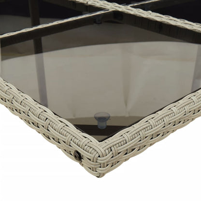 -Delige Tuinset Met Kussens Poly Rattan Lichtgrijs Glas 9
