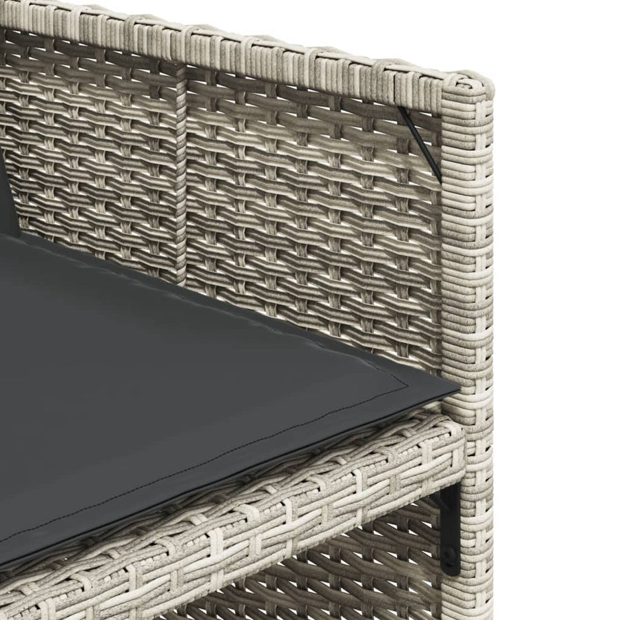 -Delige Tuinset Met Kussens Poly Rattan Lichtgrijs Glas 11