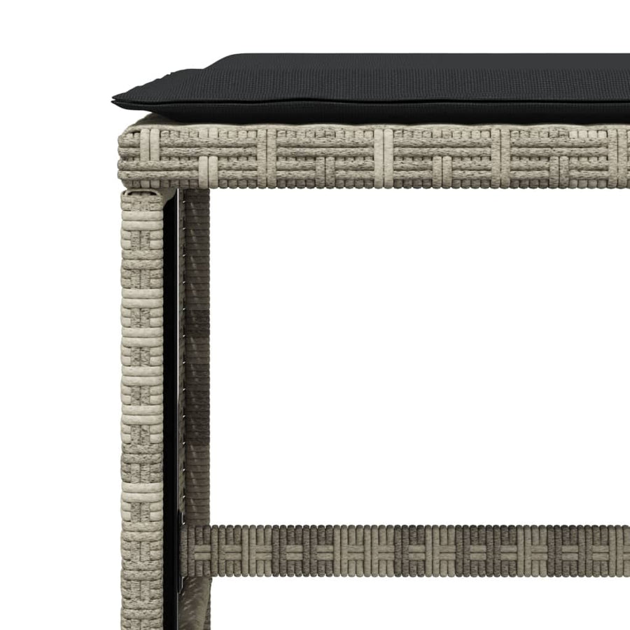 -Delige Tuinset Met Kussens Poly Rattan Lichtgrijs Glas 11