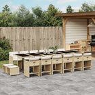 Tuinset poly rattan 17-delig beige met kussens