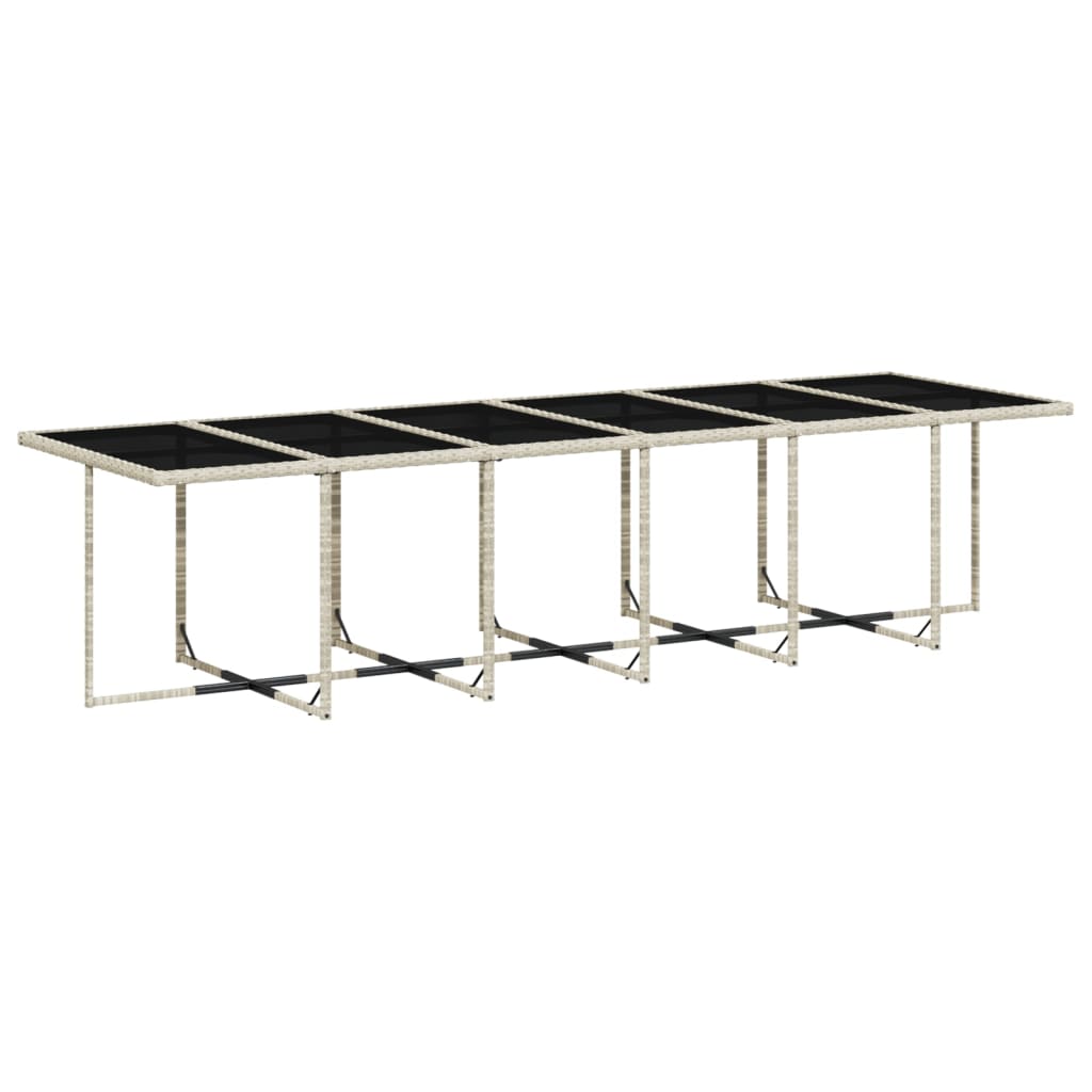 -Delige Tuinset Met Kussens Poly Rattan Lichtgrijs Glas 17