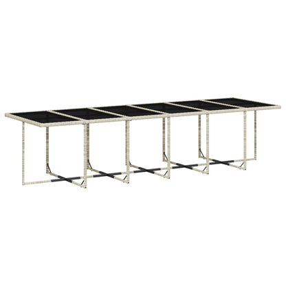 -Delige Tuinset Met Kussens Poly Rattan Lichtgrijs Glas 17