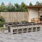 17-Piece Garden Lounge Set with Cushions Poly Rattan Light Grey